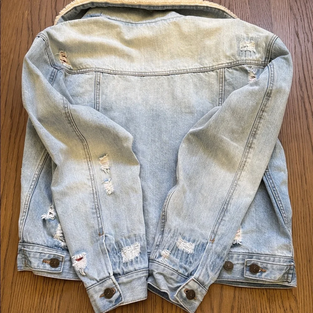 Free People Plaid Lined Trucker Jacket Size Small - Picture 6 of 7